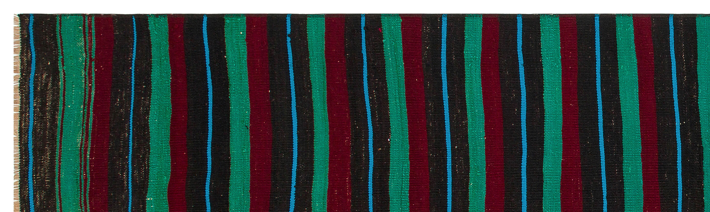 Girit Brown Striped Wool Handmade Area Rug 2'6" x 8'4"