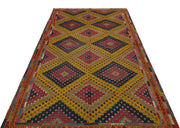 Girit Brown Geometric Wool Handmade Area Rug 5'5" x 9'3"