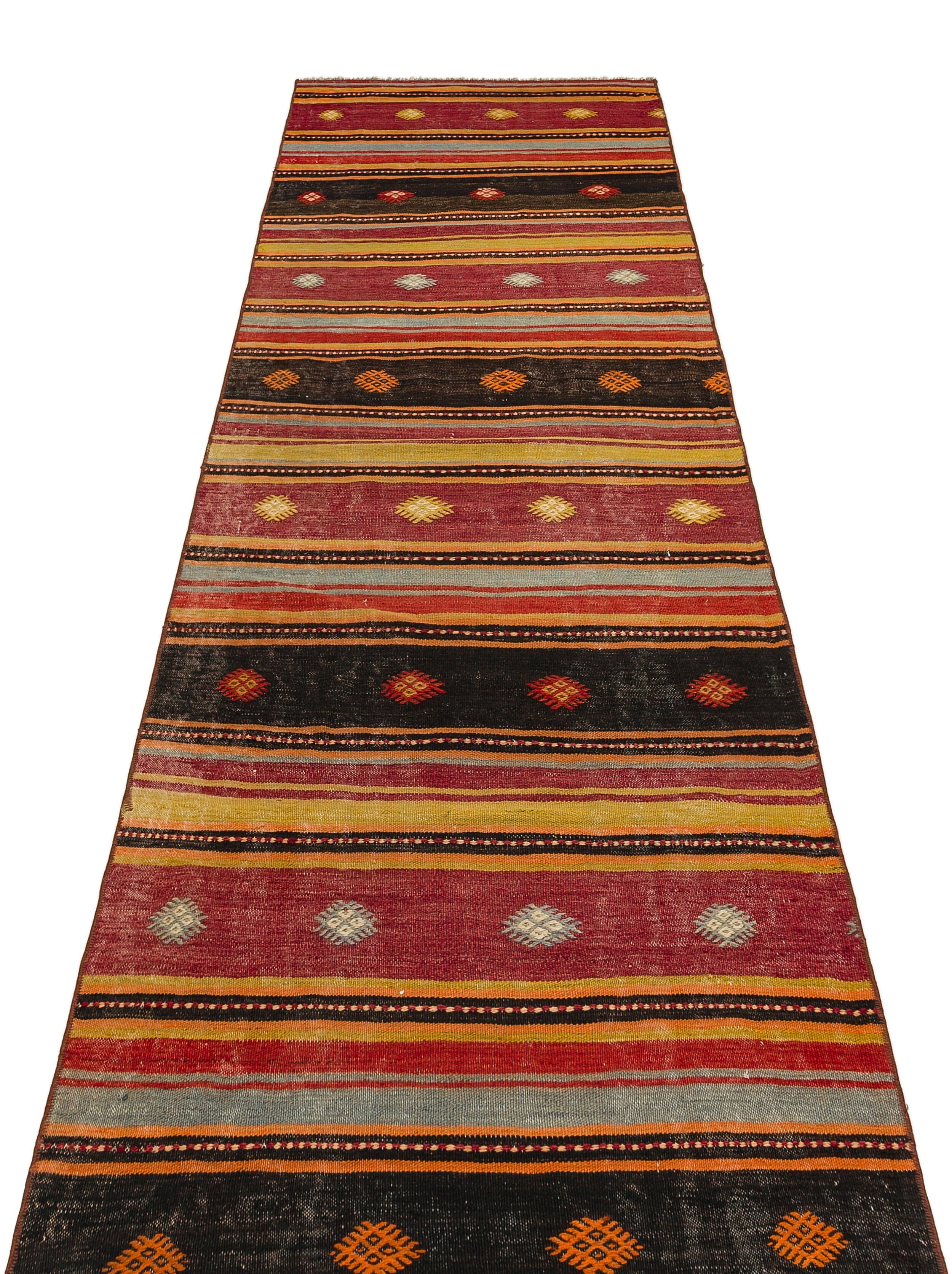 Girit Multy Striped Wool Handmade Area Rug 2'10" x 9'7"