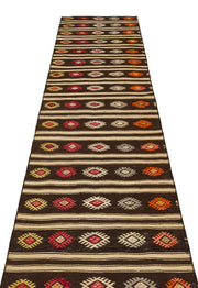 Girit Multy Striped Wool Handmade Area Rug 2'6" x 10'3"