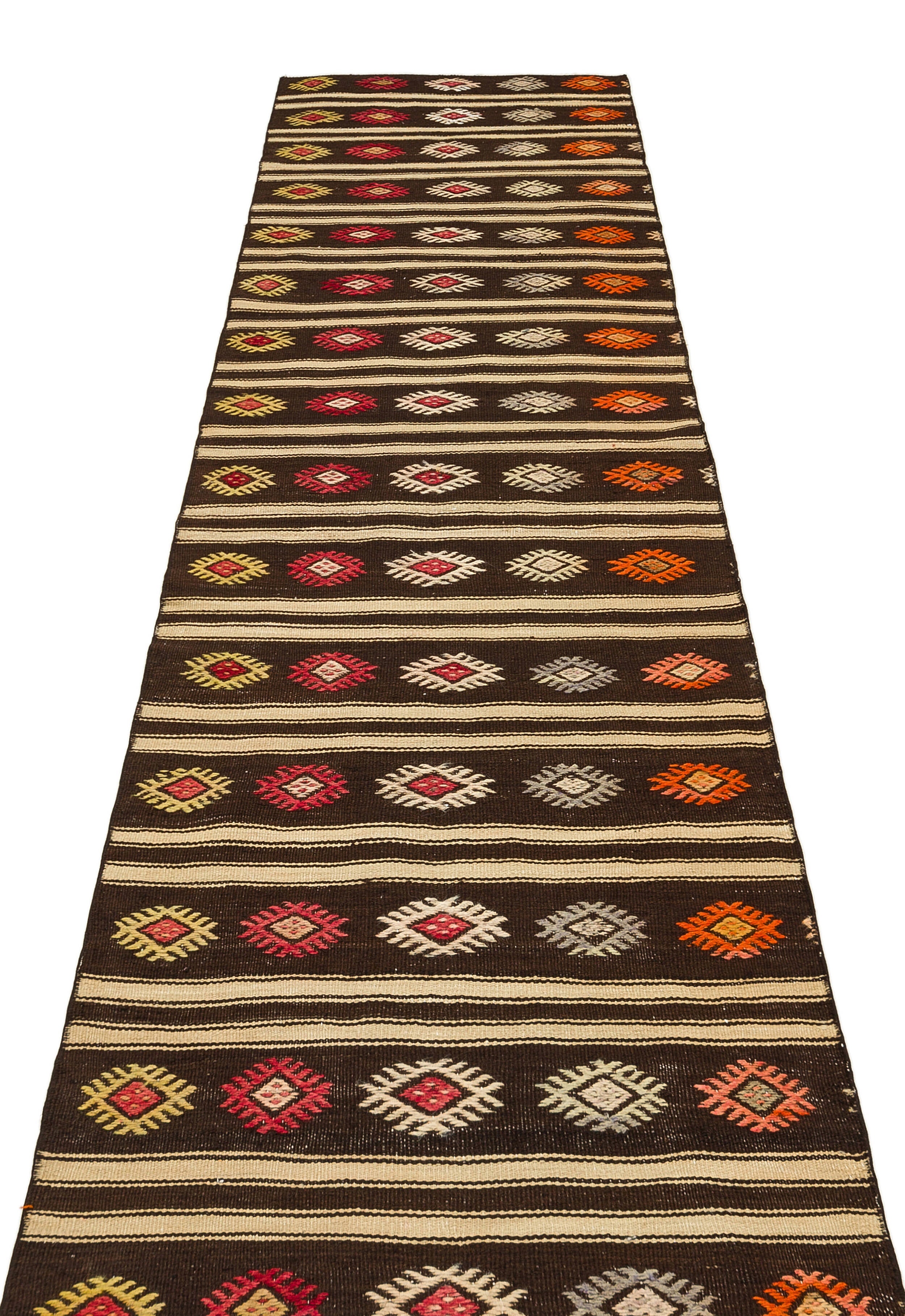 Girit Multy Striped Wool Handmade Area Rug 2'6" x 10'3"