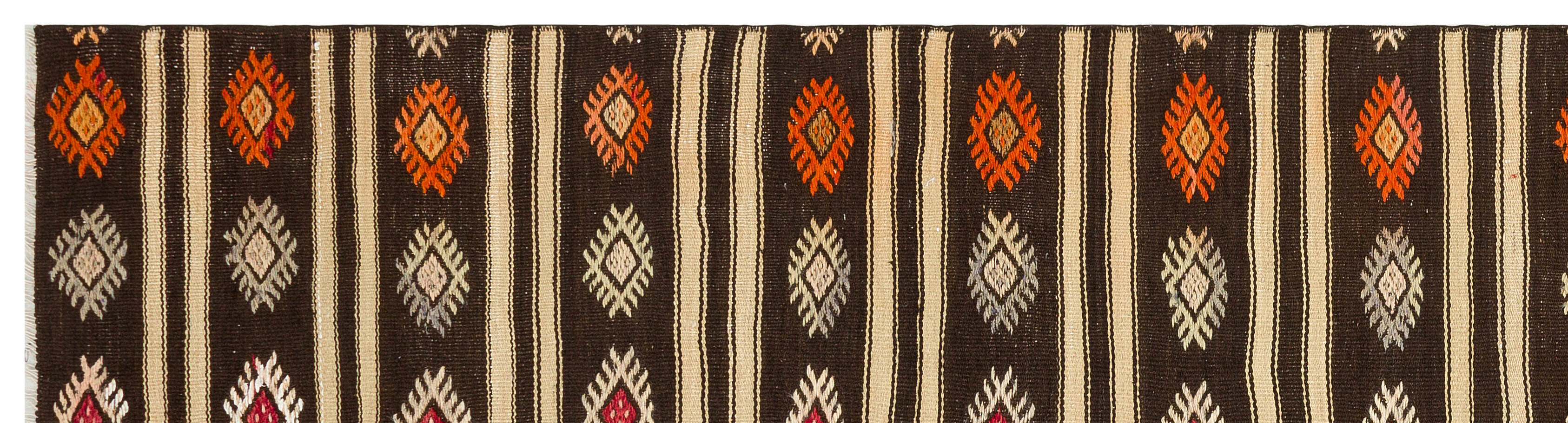 Girit Multy Striped Wool Handmade Area Rug 2'6" x 10'3"