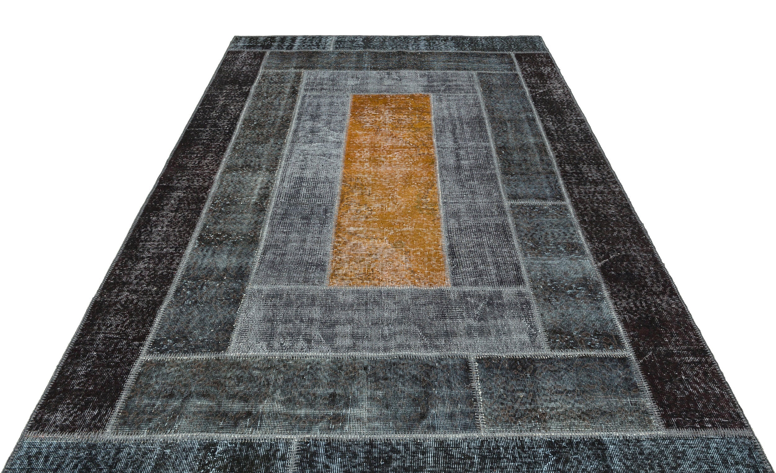 Iskece Grey Vintage Wool Handmade Area Rug 6'0" x 9'4"