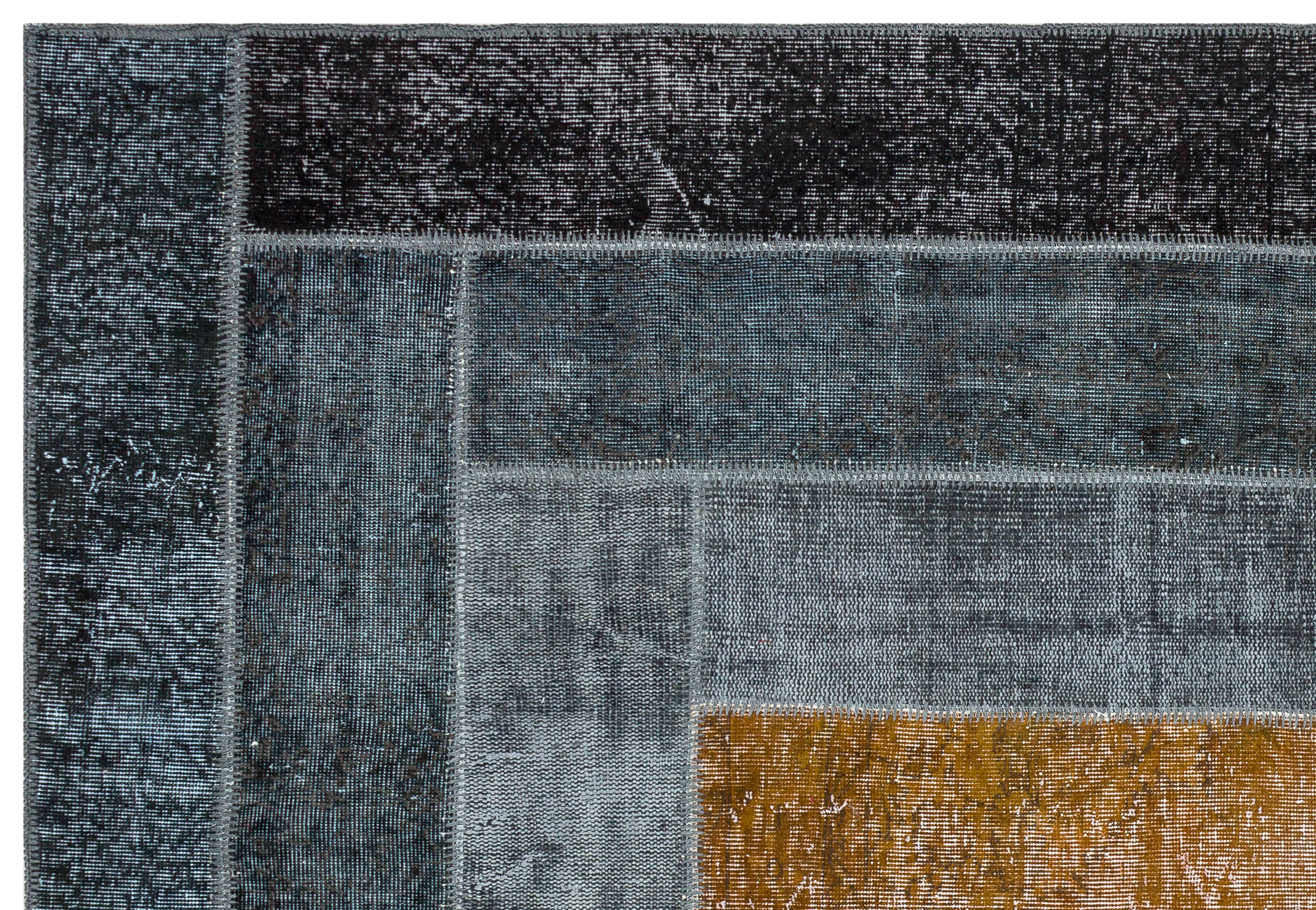 Iskece Grey Vintage Wool Handmade Area Rug 6'0" x 9'4"