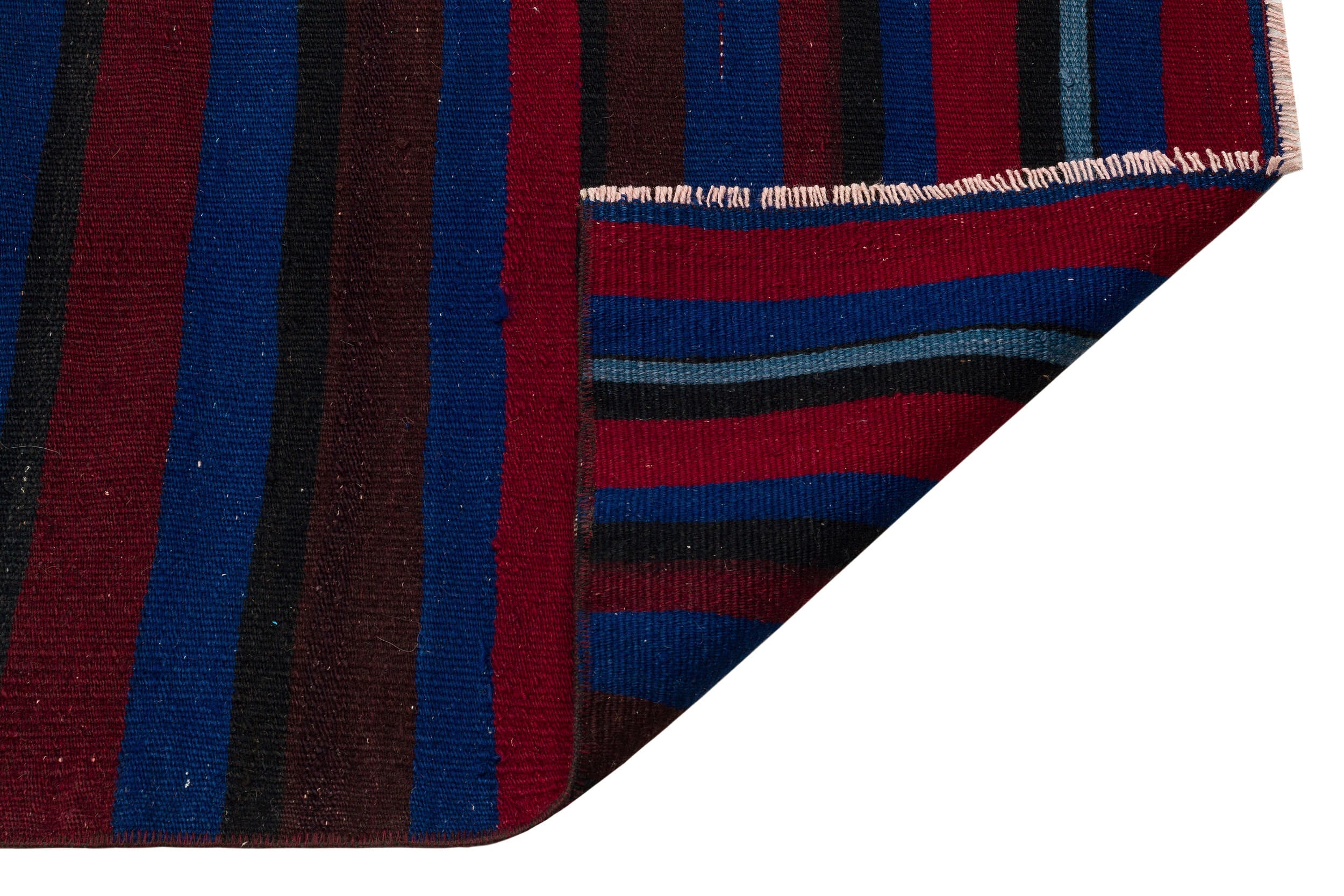 Girit Purple Striped Wool Handmade Area Rug 2'8" x 9'9"