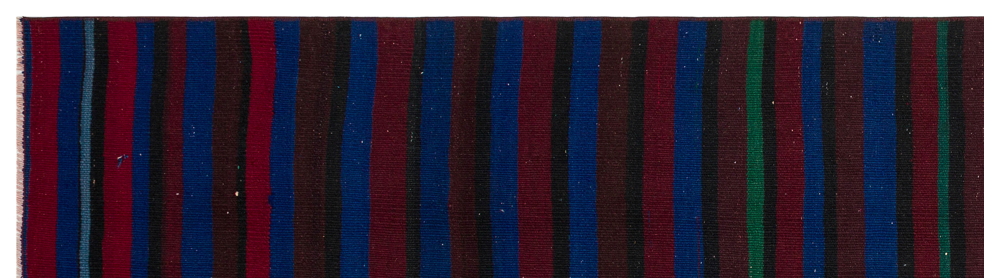 Girit Purple Striped Wool Handmade Area Rug 2'8" x 9'9"