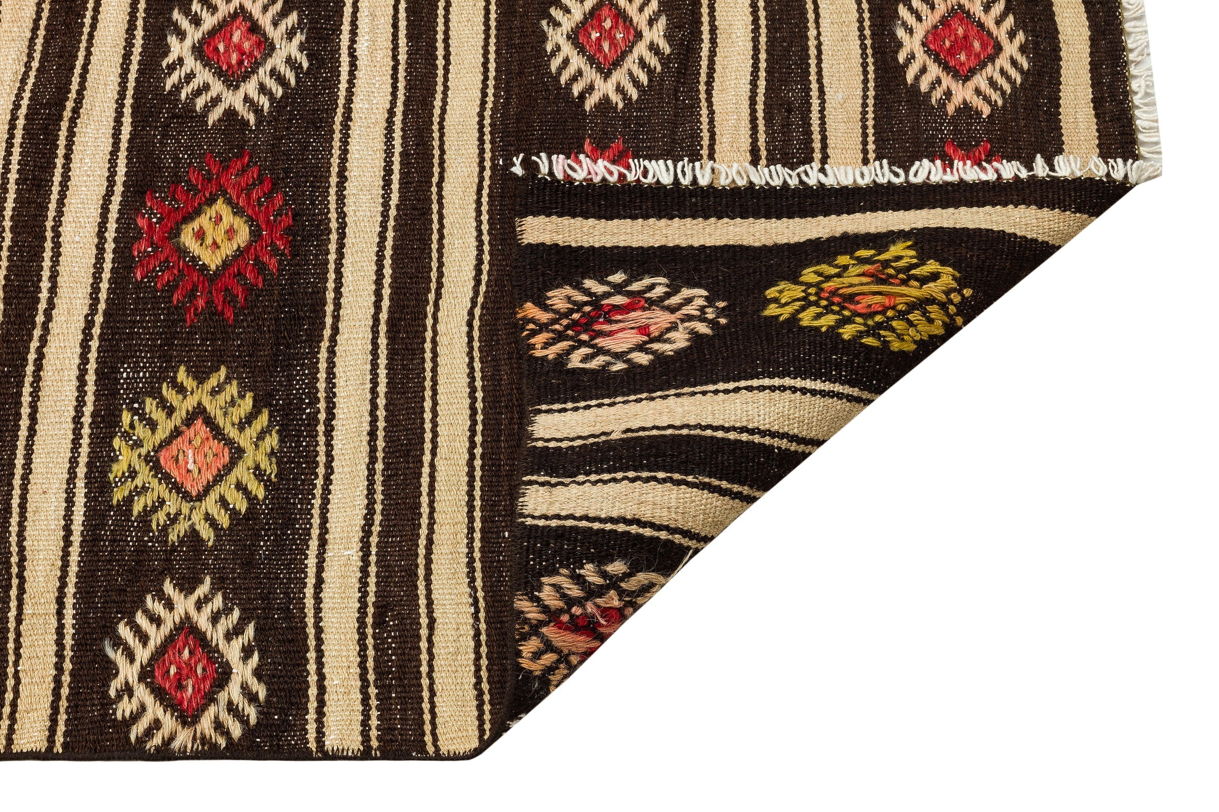 Girit Multy Striped Wool Handmade Area Rug 2'7" x 9'9"