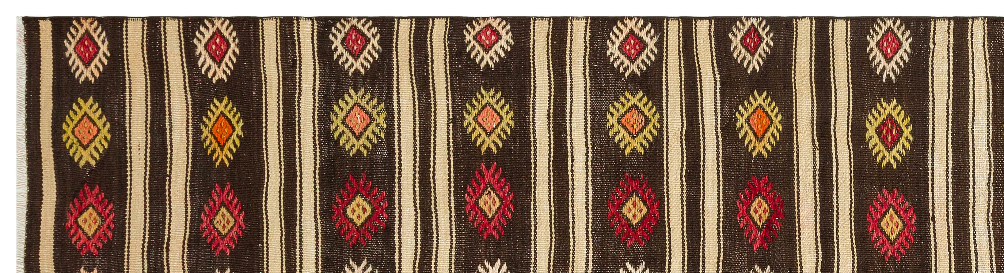 Girit Multy Striped Wool Handmade Area Rug 2'7" x 9'9"