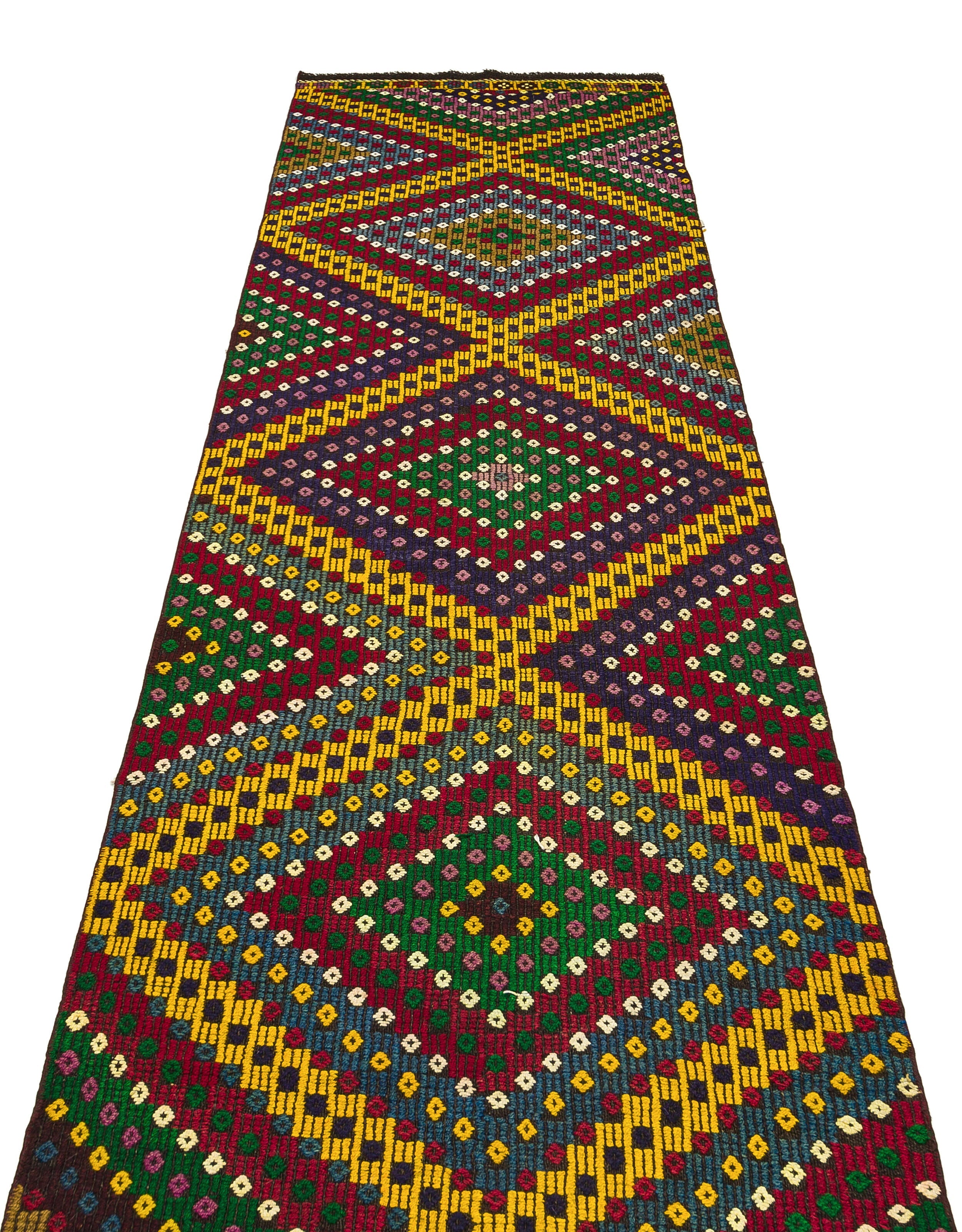 Girit Brown Geometric Wool Handmade Area Rug 3'1" x 11'3"