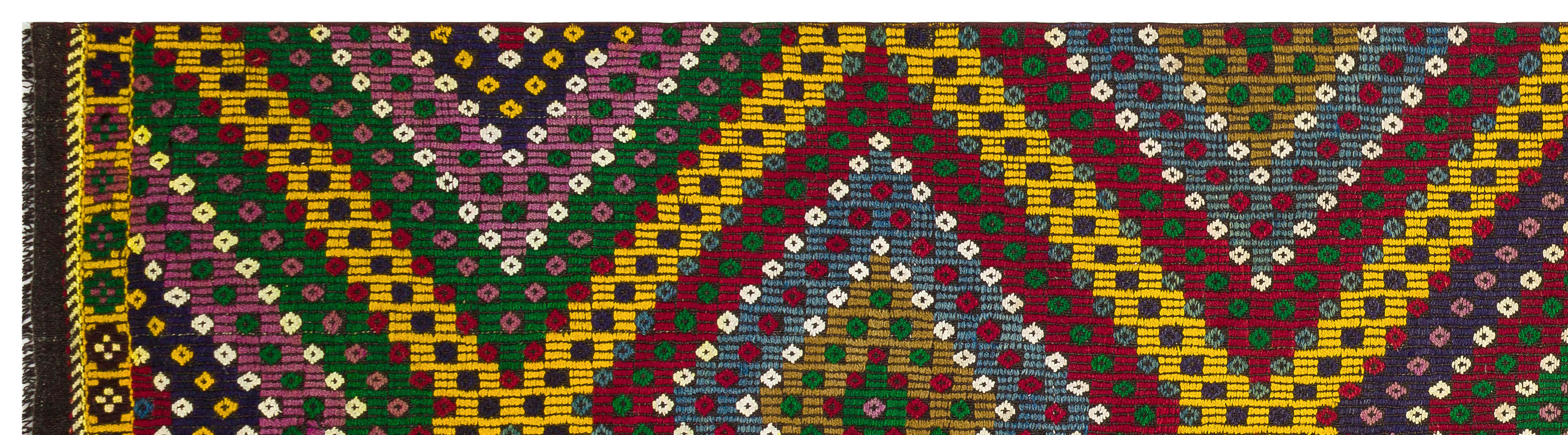 Girit Brown Geometric Wool Handmade Area Rug 3'1" x 11'3"