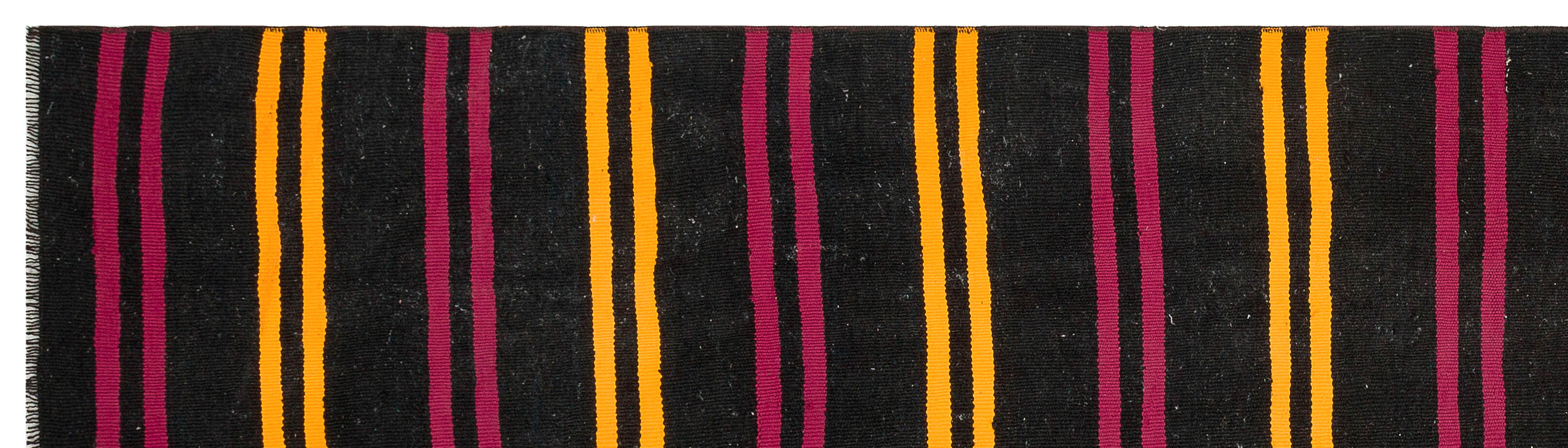 Girit Brown Striped Wool Handmade Area Rug 2'8" x 9'7"