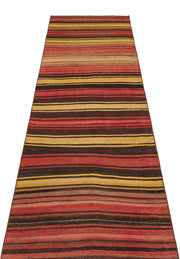 Girit Multy Striped Wool Handmade Area Rug 2'8" x 8'11"