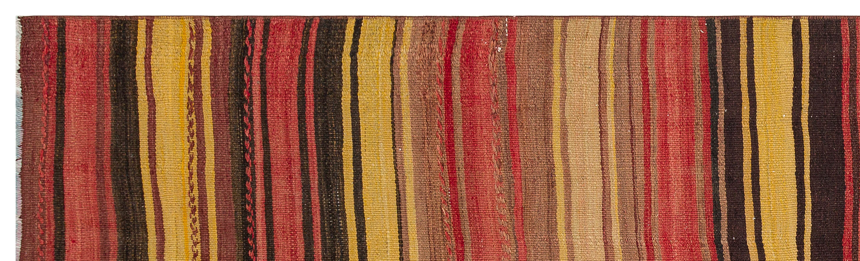 Girit Multy Striped Wool Handmade Area Rug 2'8" x 8'11"