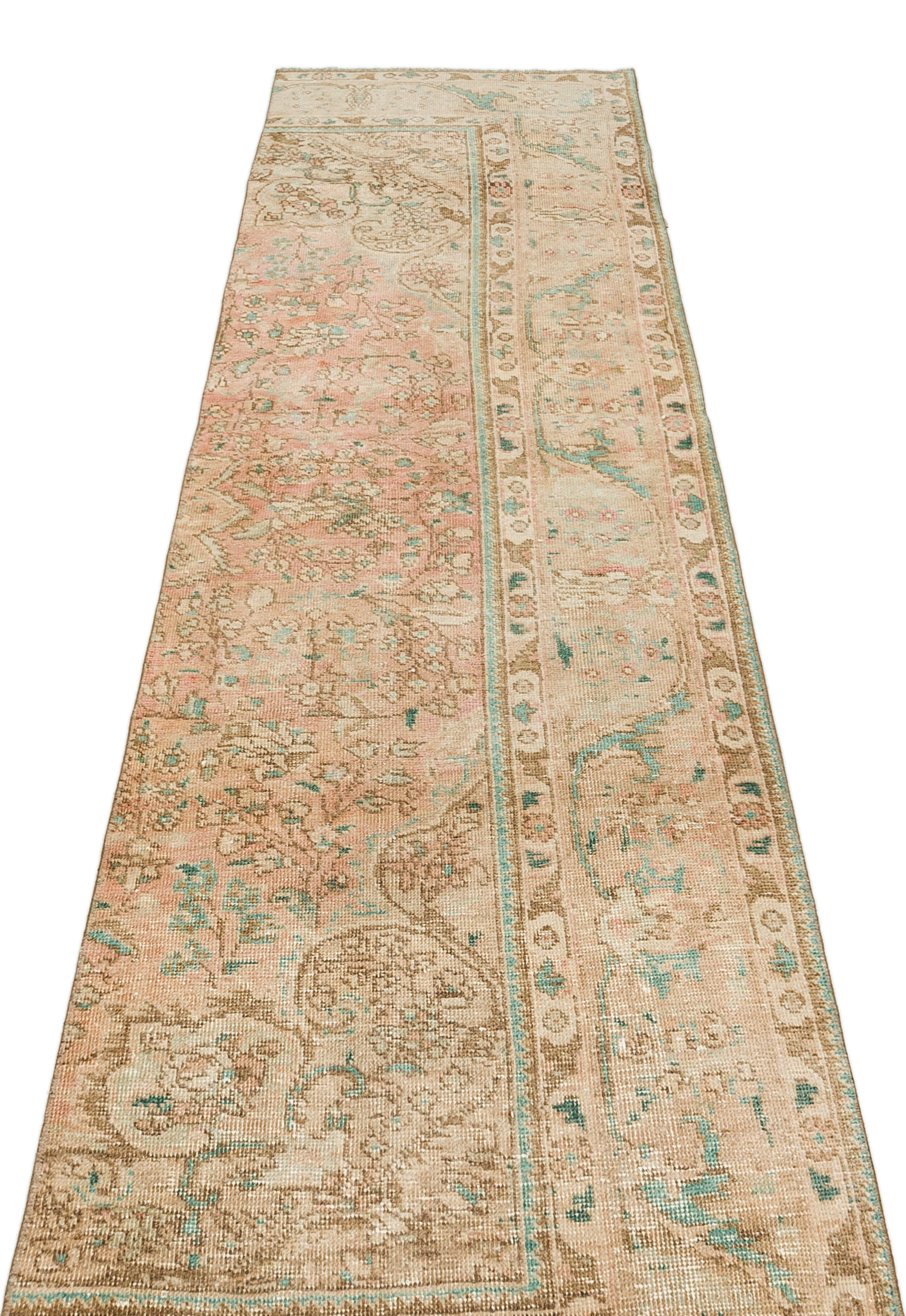 Epir Beige Vintage Wool Handmade Area Rug 2'6" x 8'11"