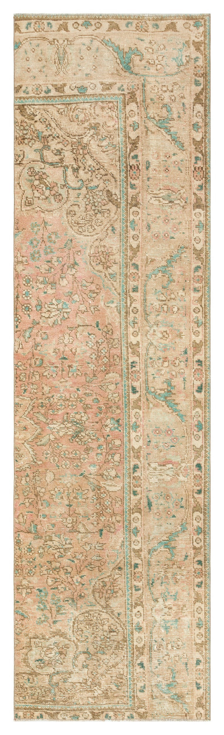 Epir Beige Vintage Wool Handmade Area Rug 2'6" x 8'11"