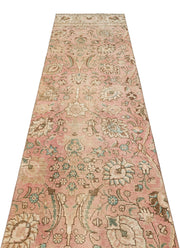 Epir Beige Vintage Wool Handmade Area Rug 2'8" x 12'5"