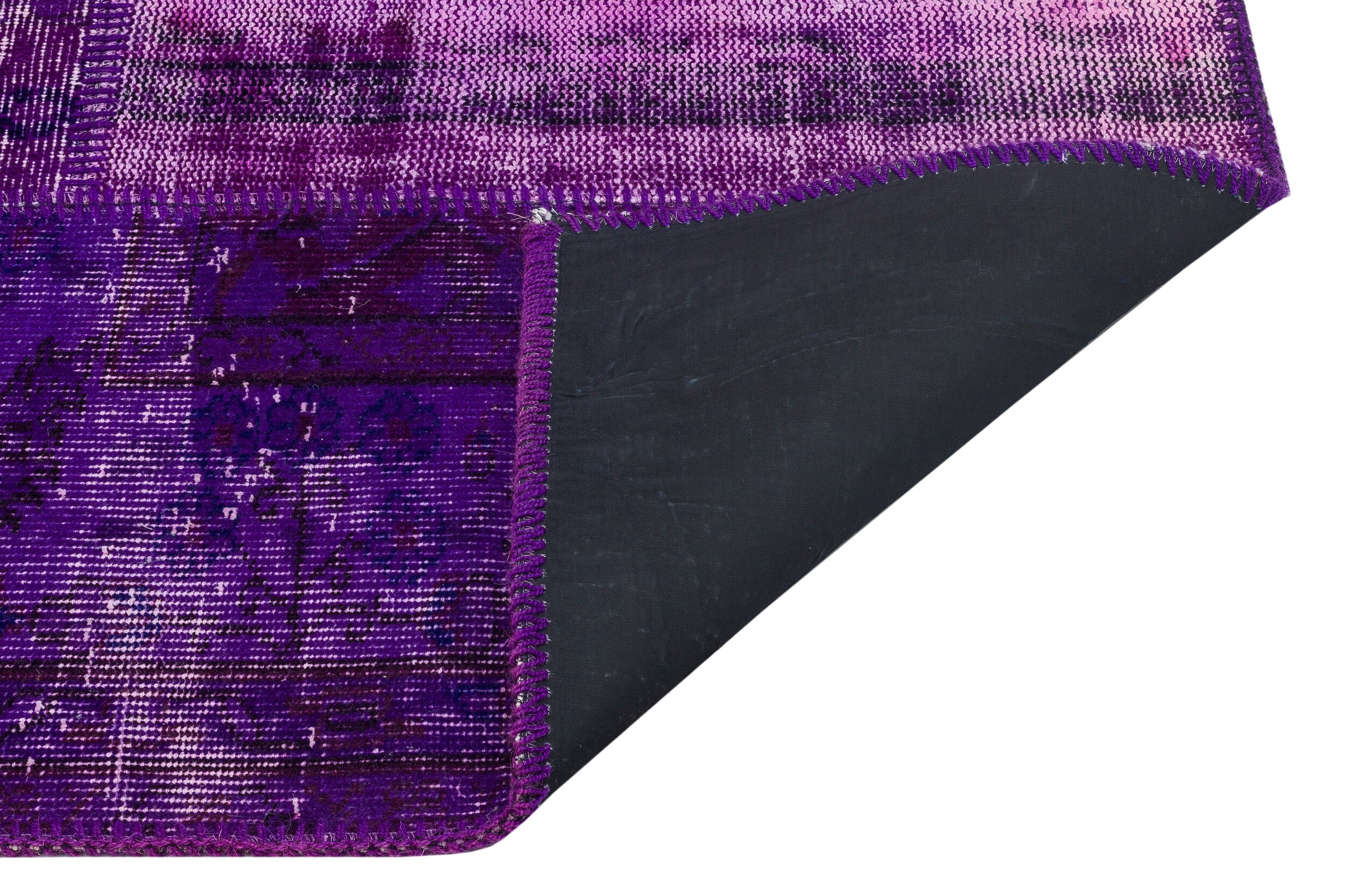 Iskece Purple Vintage Wool Handmade Area Rug 5'4" x 7'7"