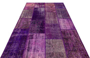 Iskece Purple Vintage Wool Handmade Area Rug 5'4" x 7'7"