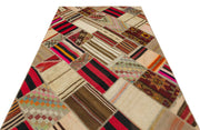 Teselya Beige Vintage Wool Handmade Area Rug 5'3" x 7'7"