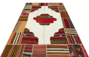 Teselya Red Vintage Wool Handmade Area Rug 5'3" x 7'4"
