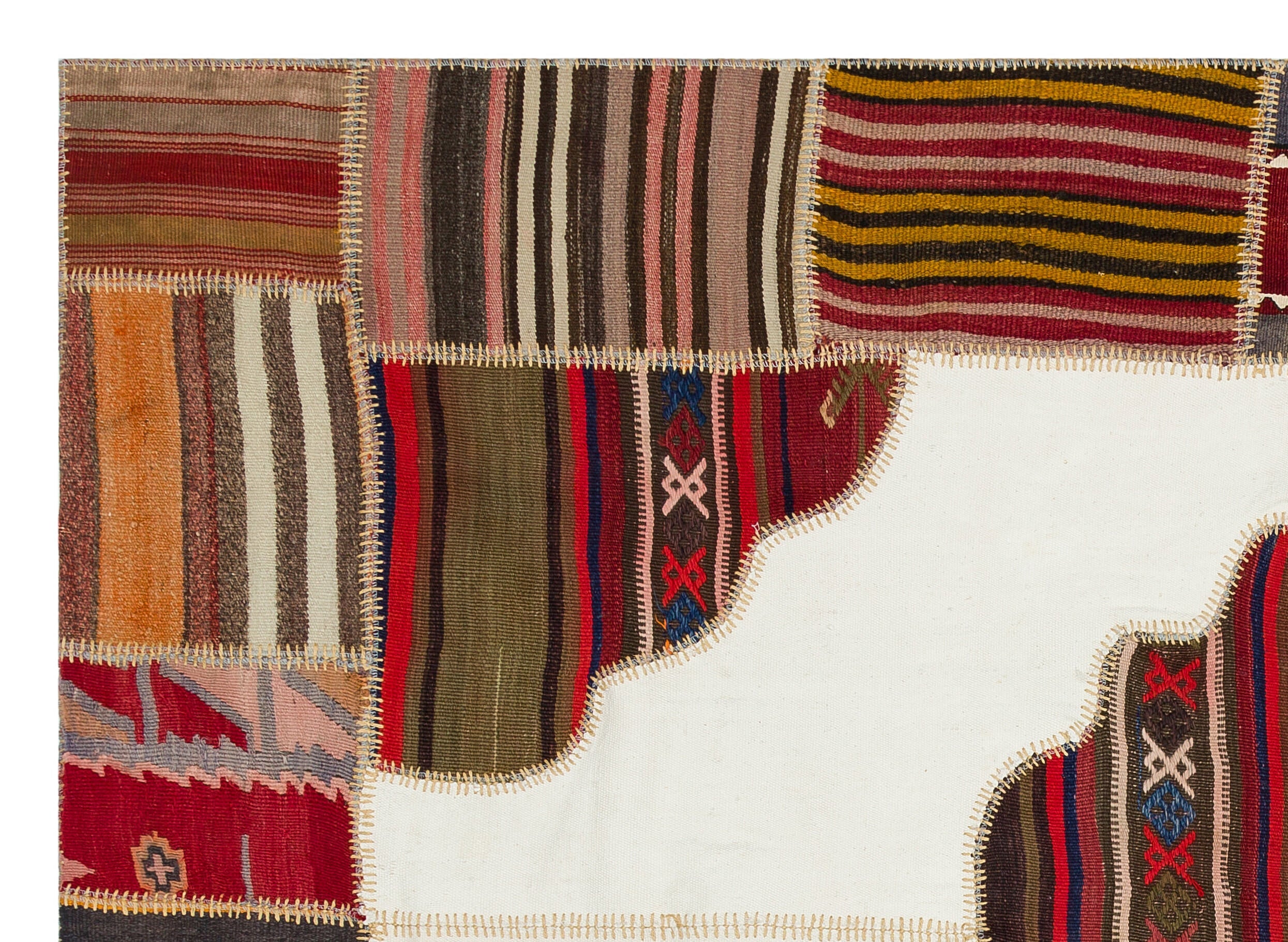 Teselya Red Vintage Wool Handmade Area Rug 5'3" x 7'4"