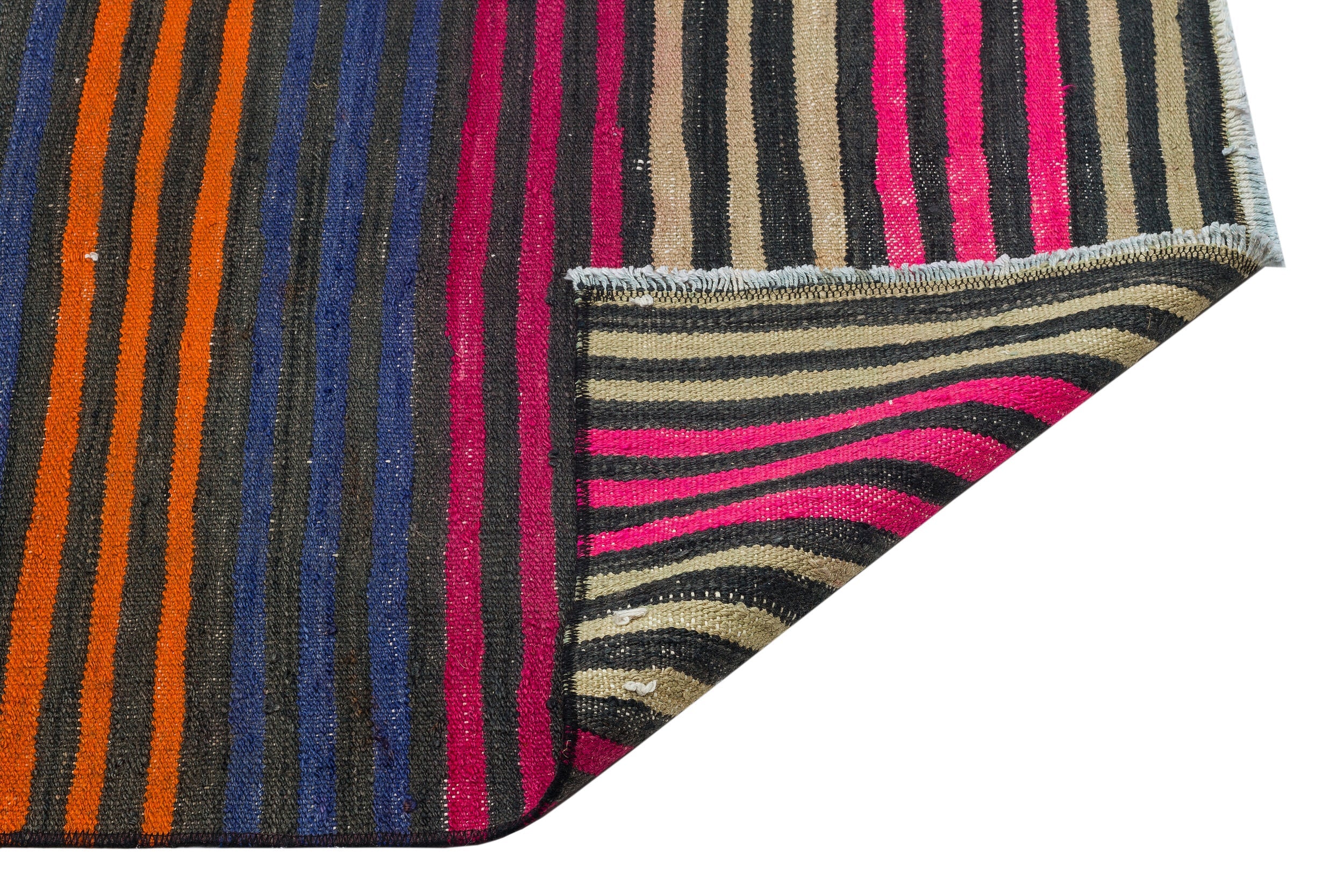 Girit Multy Striped Wool Handmade Area Rug 2'8" x 8'4"