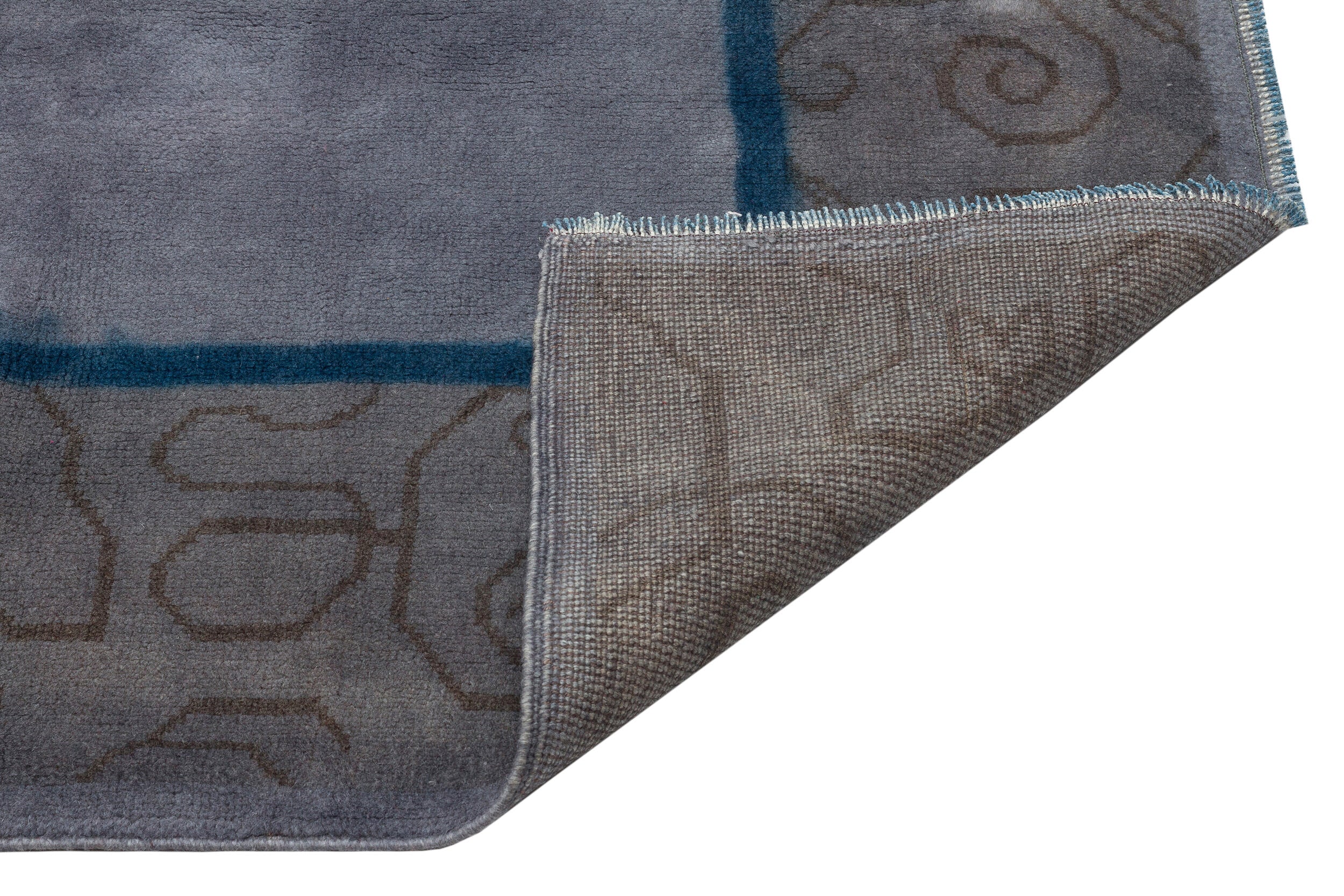 Kavala Grey Classic Wool Handmade Area Rug 5'1" x 7'7"