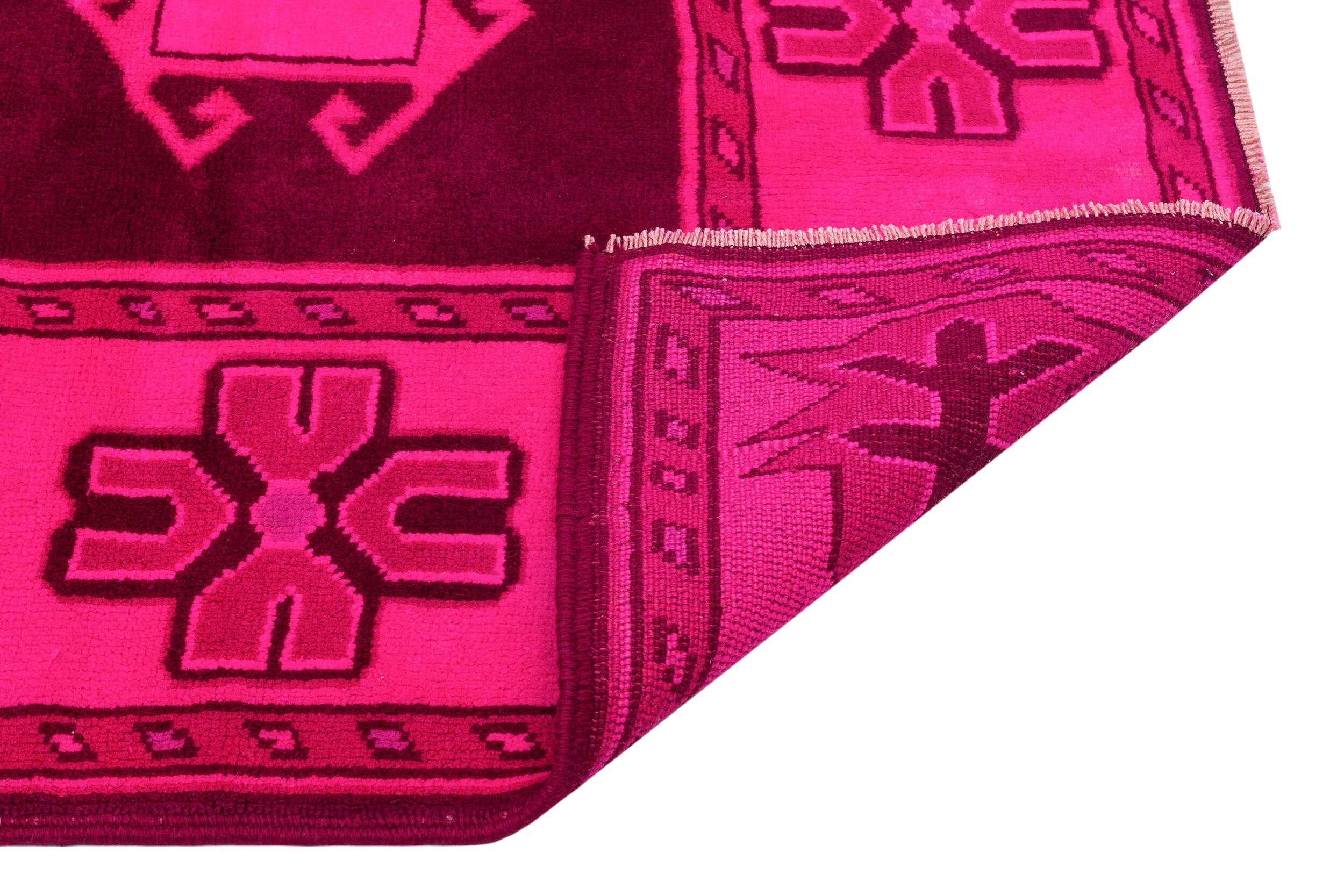 Kavala Pink Classic Wool Handmade Area Rug 4'6" x 9'10"