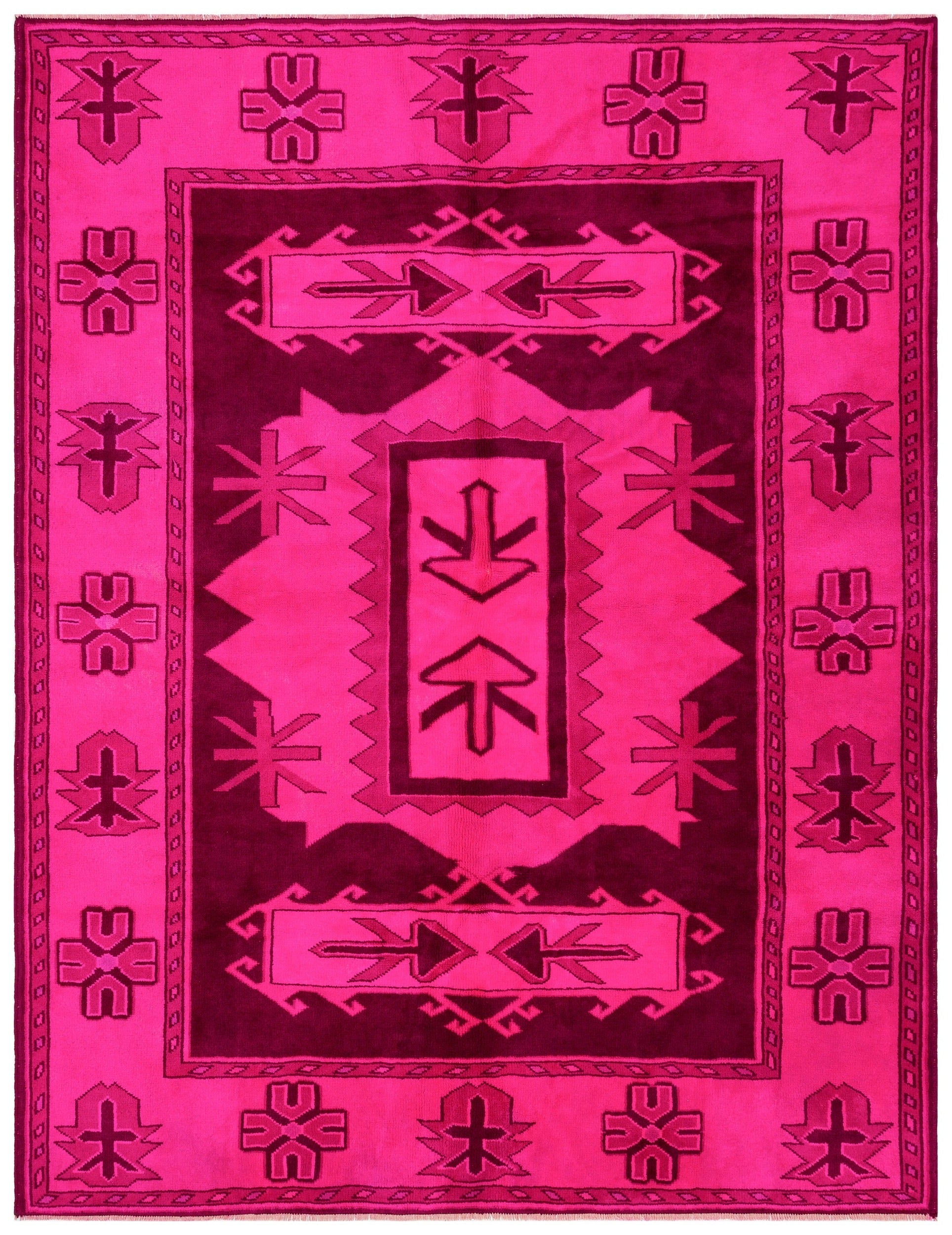Kavala Pink Classic Wool Handmade Area Rug 4'6" x 9'10"