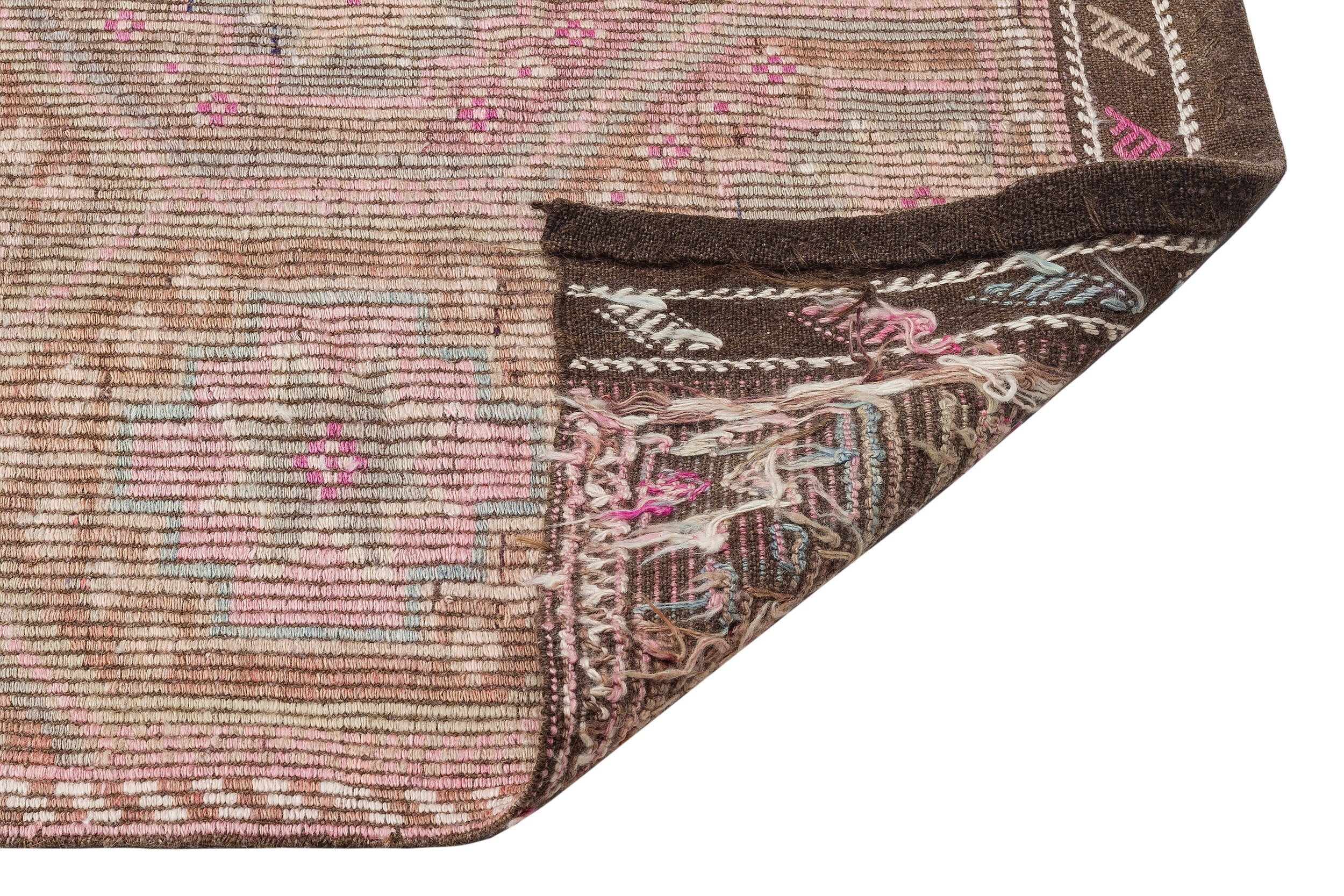 Girit Brown Geometric Wool Handmade Area Rug 6'0" x 9'10"