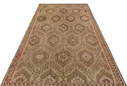 Girit Brown Geometric Wool Handmade Area Rug 5'5" x 9'5"