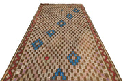 Girit Brown Geometric Wool Handmade Area Rug 5'9" x 9'1"