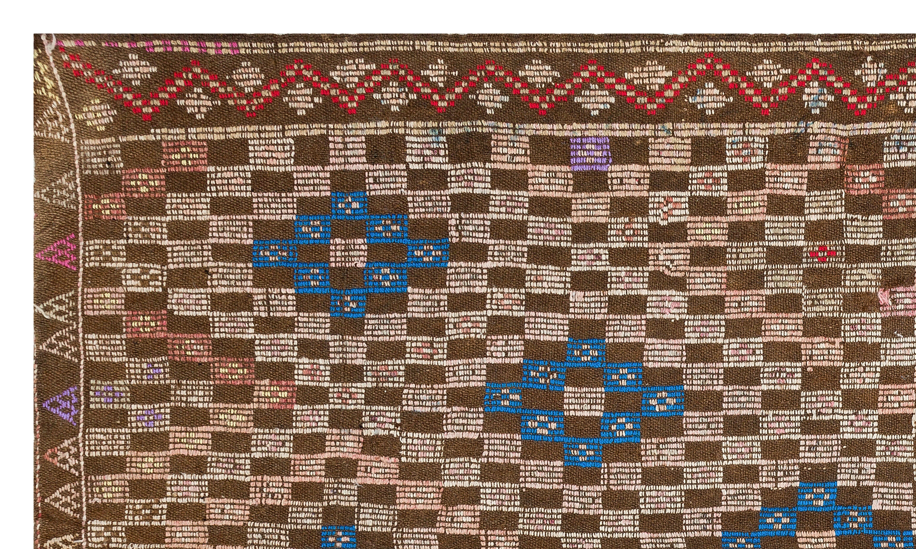 Girit Brown Geometric Wool Handmade Area Rug 5'9" x 9'1"