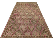 Girit Brown Geometric Wool Handmade Area Rug 5'2" x 9'5"