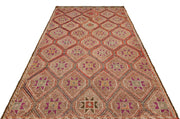 Girit Brown Geometric Wool Handmade Area Rug 5'10" x 9'7"