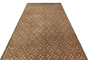 Girit Brown Geometric Wool Handmade Area Rug 5'6" x 9'6"