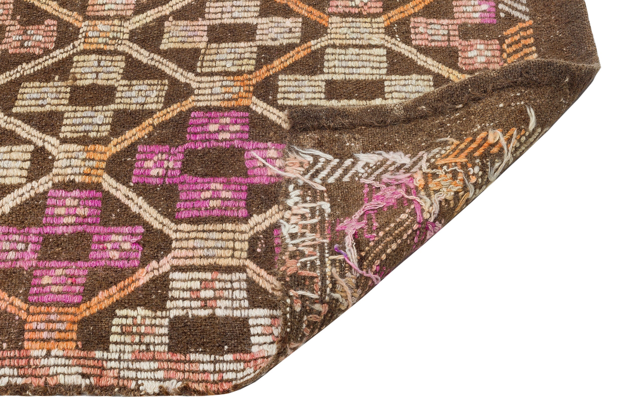 Girit Brown Geometric Wool Handmade Area Rug 5'1" x 9'0"