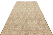 Girit Brown Geometric Wool Handmade Area Rug 5'7" x 9'9"
