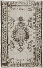 Atina Beige Vintage Wool Handmade Area Rug 5'1" x 8'1"