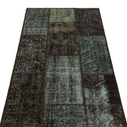 Iskece Black Vintage Wool Handmade Area Rug 2'8" x 4'11"
