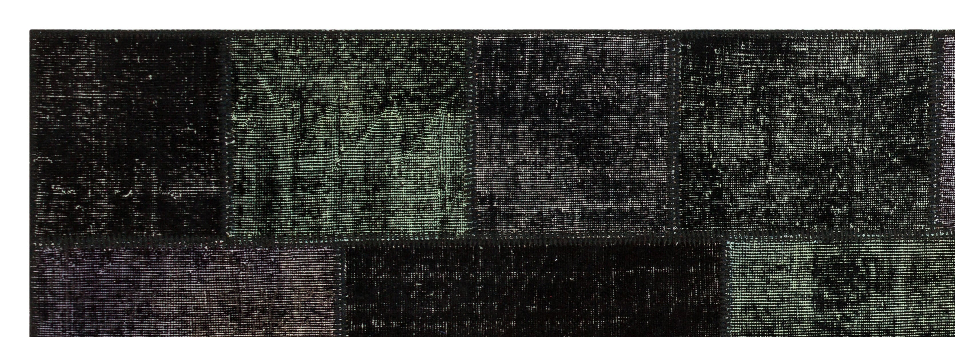Iskece Black Vintage Wool Handmade Area Rug 3'3" x 9'10"