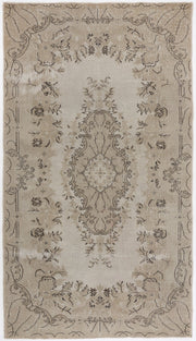 Atina Beige Vintage Wool Handmade Area Rug 5'4" x 9'5"