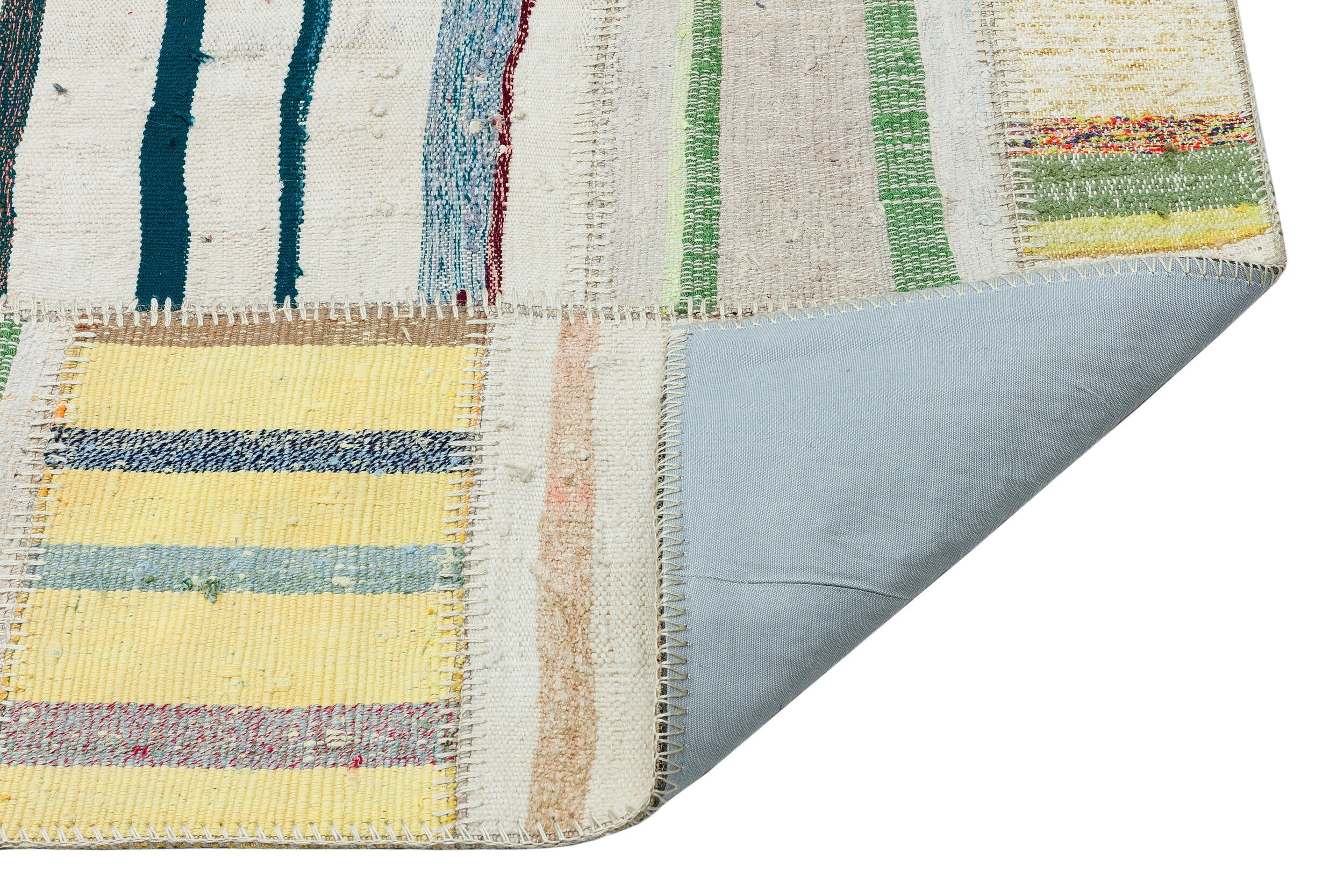 Teselya Beige Vintage Wool Handmade Area Rug 4'11" x 7'7"