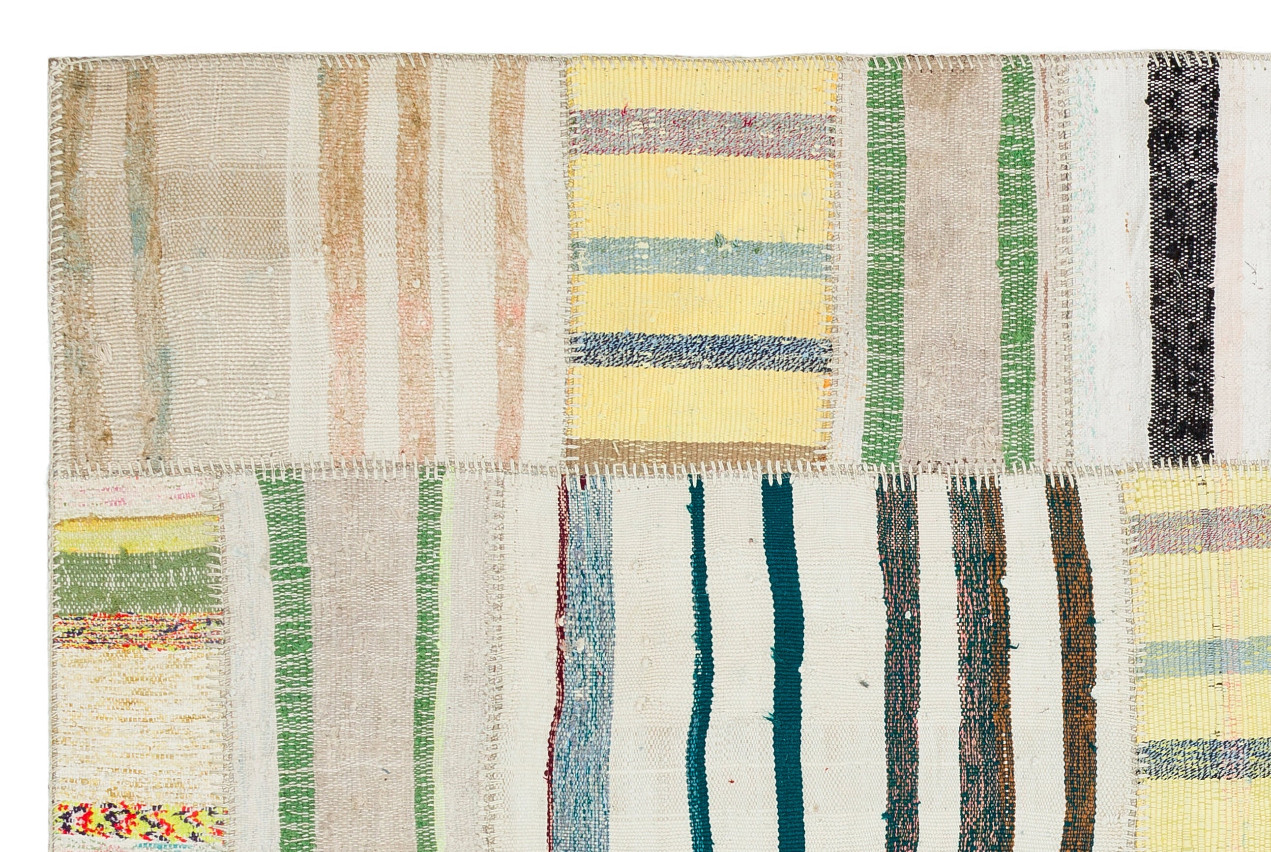 Teselya Beige Vintage Wool Handmade Area Rug 4'11" x 7'7"