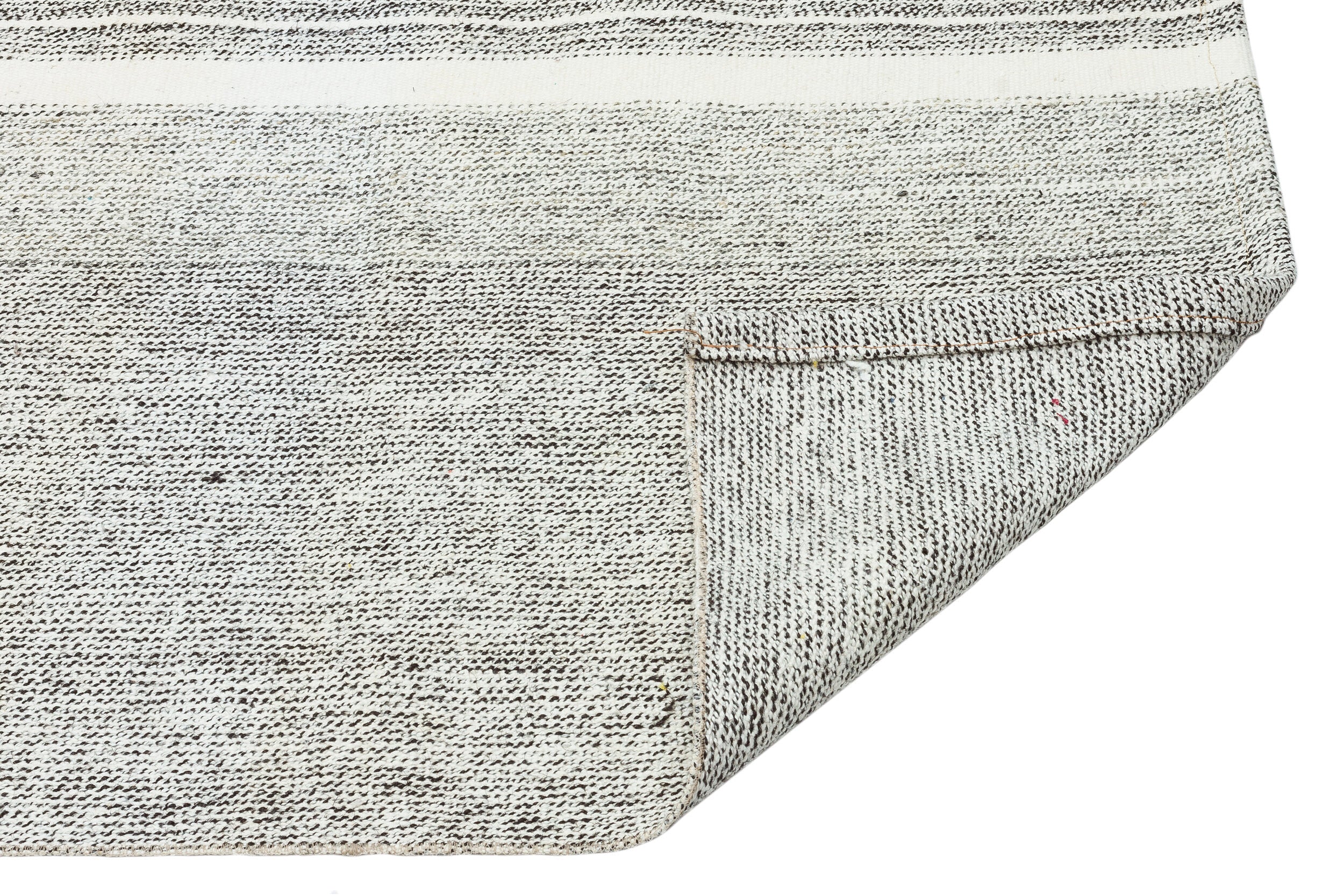 Girit Beige Striped Wool Handmade Area Rug 2'2" x 7'3"