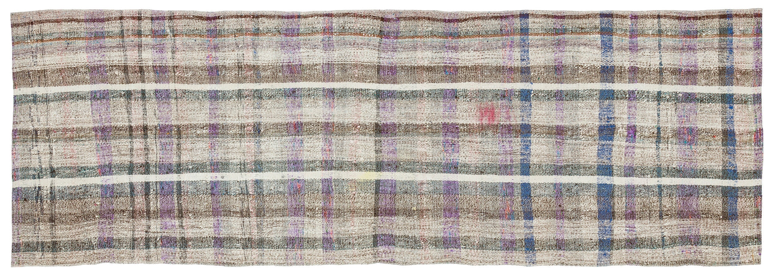 Girit Beige Striped Wool Handmade Area Rug 2'7" x 7'10"