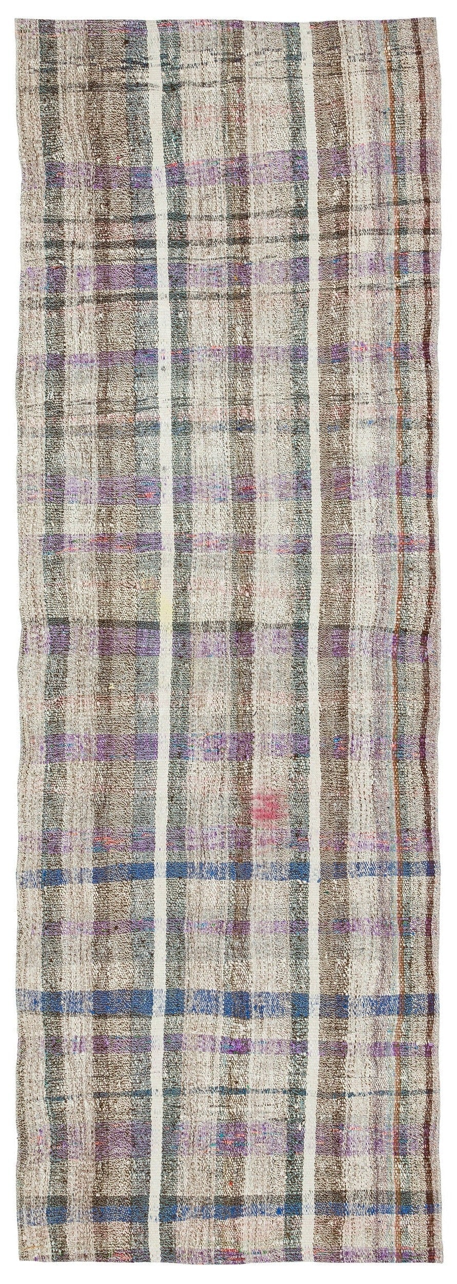 Girit Beige Striped Wool Handmade Area Rug 2'7" x 7'10"
