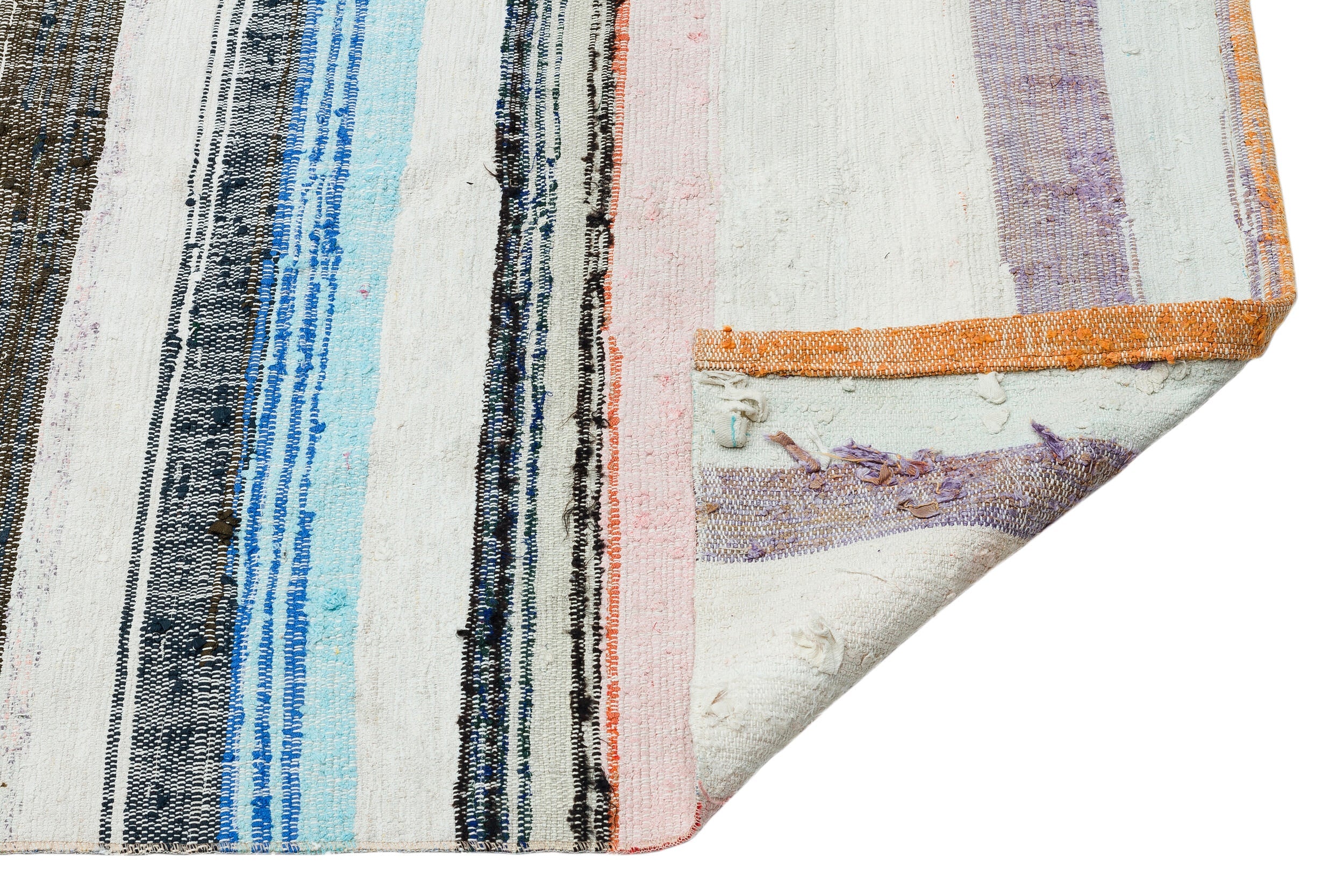 Girit Beige Striped Wool Handmade Area Rug 2'10" x 10'3"