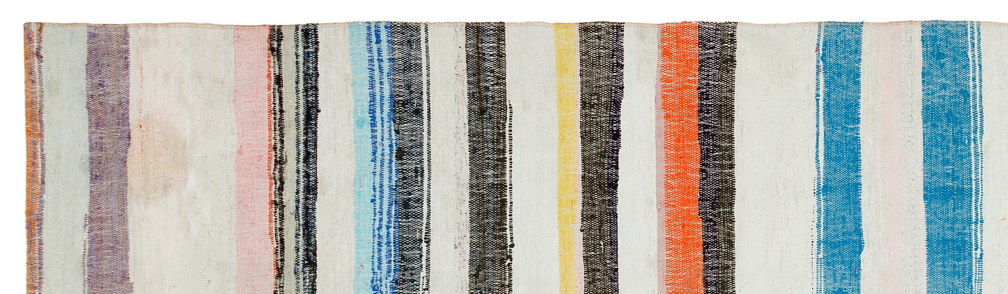 Girit Beige Striped Wool Handmade Area Rug 2'10" x 10'3"