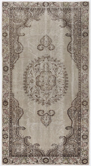 Atina Beige Vintage Wool Handmade Area Rug 4'9" x 8'10"